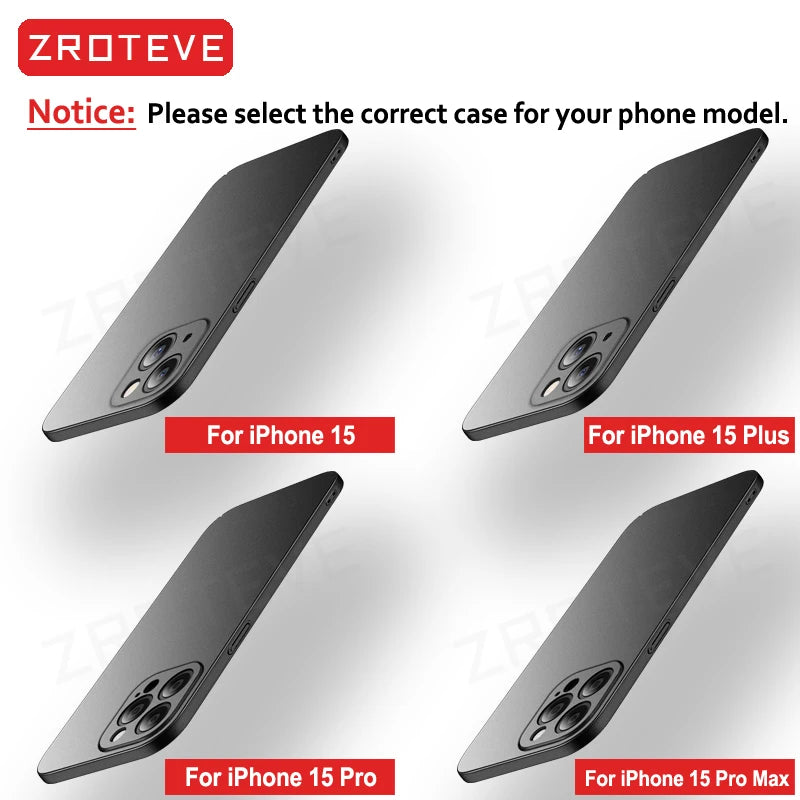 For iPhone 18 17 16 Pro Max 17e 16e 15 14 Plus 13 Mini Case ZROTEVE Ultra Slim Matte Hard PC Cover For IPhone17 Air Phone Case