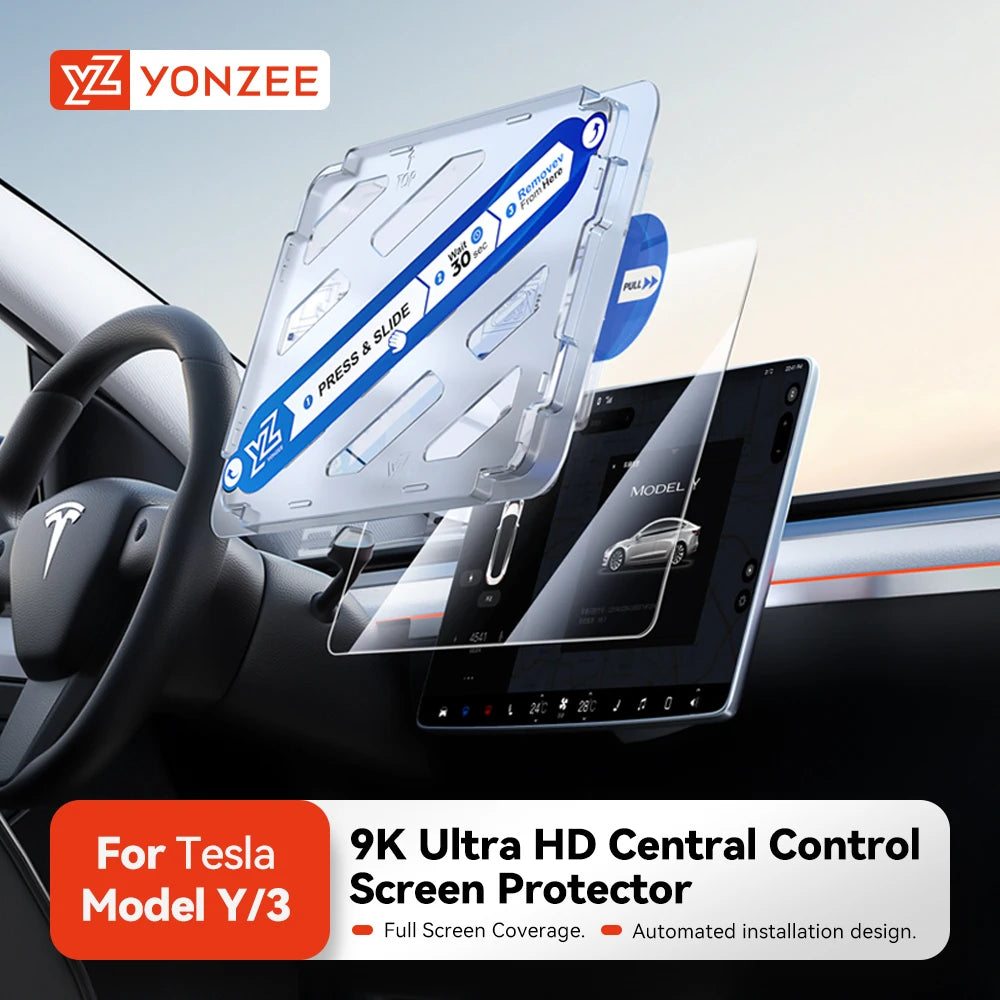YZ Tempered Glass Screen Protector For Tesla Model 3 Y 2021-2025 Center Control Accessorie Matte Anti Glare HD Film Protection