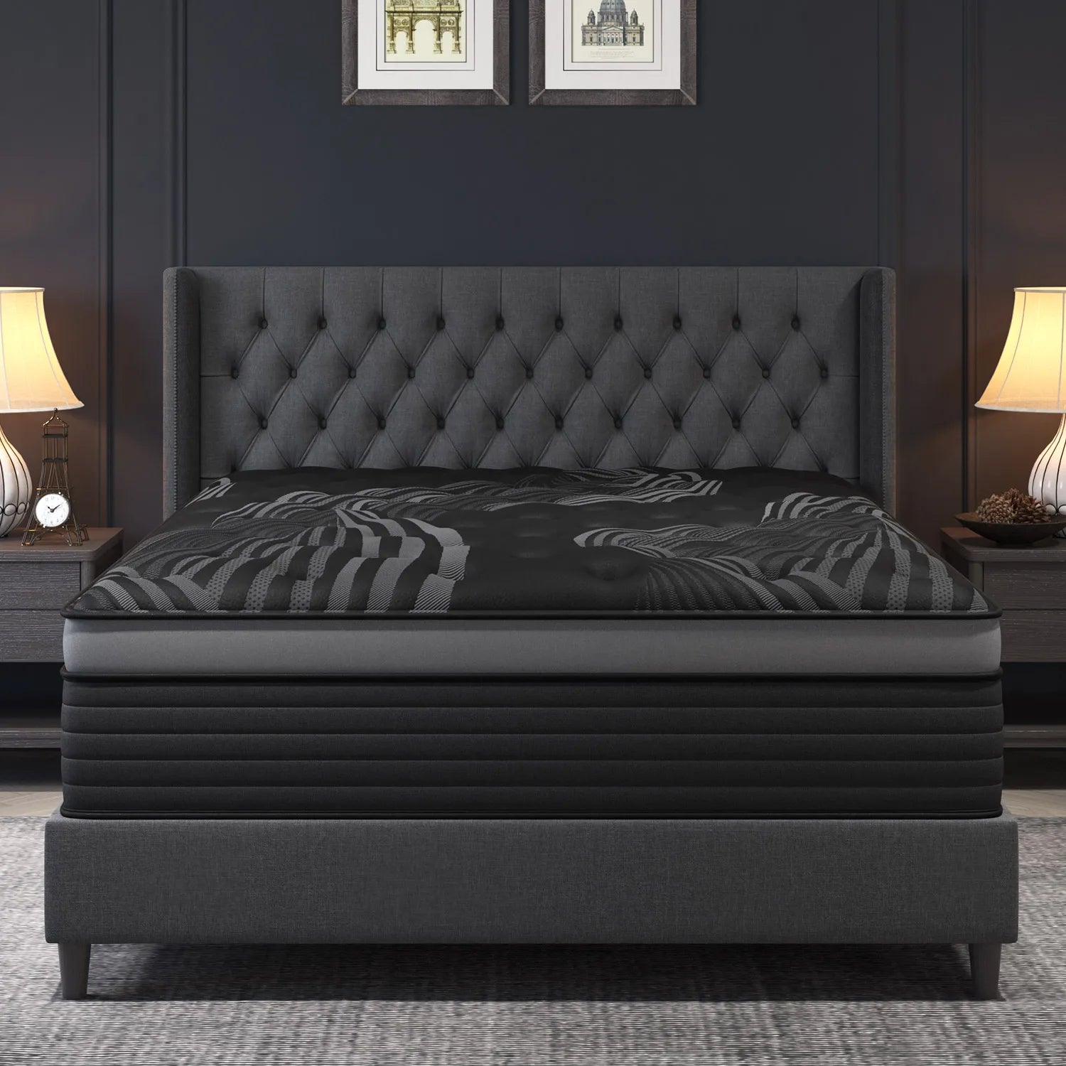 12"14" Gel Memory Foam Hybrid Pocket Spring Mattress Twin Full Queen King Bed Mattress In A Box, Medium Firm Motion Isolation