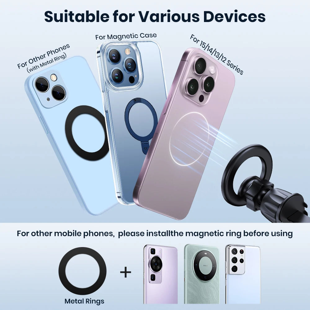 TOPK for Magsafe Car Phone Holder Mount,Magnetic Phone Holder for Car Air Vent 360° Rotation Phone Holders for All Mobile Phones