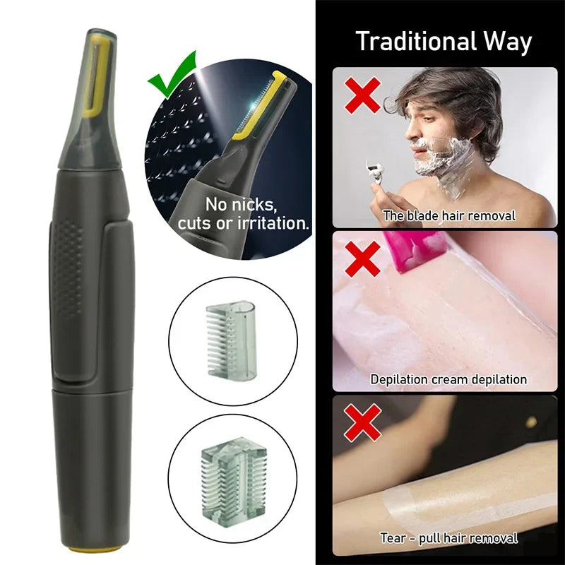 Electric Nose Hair Trimmer Waterproof Easy To Operate Ear Trimmer Safe Face Care Rechargeable Nose Hair Trimmer For Men