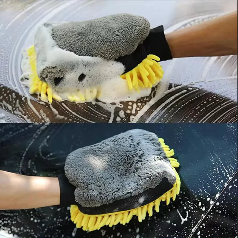 Soft Anti-scratch Car Wash Glove Coral Mitt Multifunction Thick Cleaning Wax Detailing Brush for Car