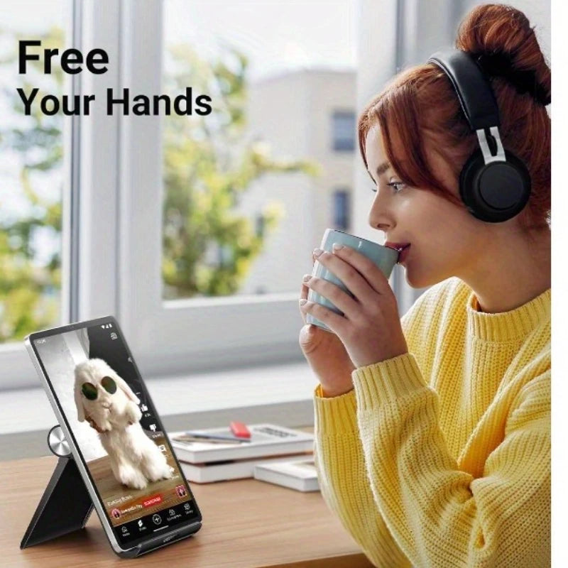 Adjustable Portable Tablet & Phone Stand - Foldable Desktop Dock with Secure Clamps, Durable PP Material |  Tablet Holder Stand