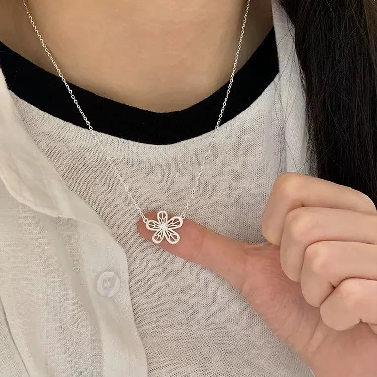 S925 Sterling Silver Necklaces For Women Simple Chain Fashion Minimalist Pendant Necklaces Adjustbale Necklace Birthday Gift