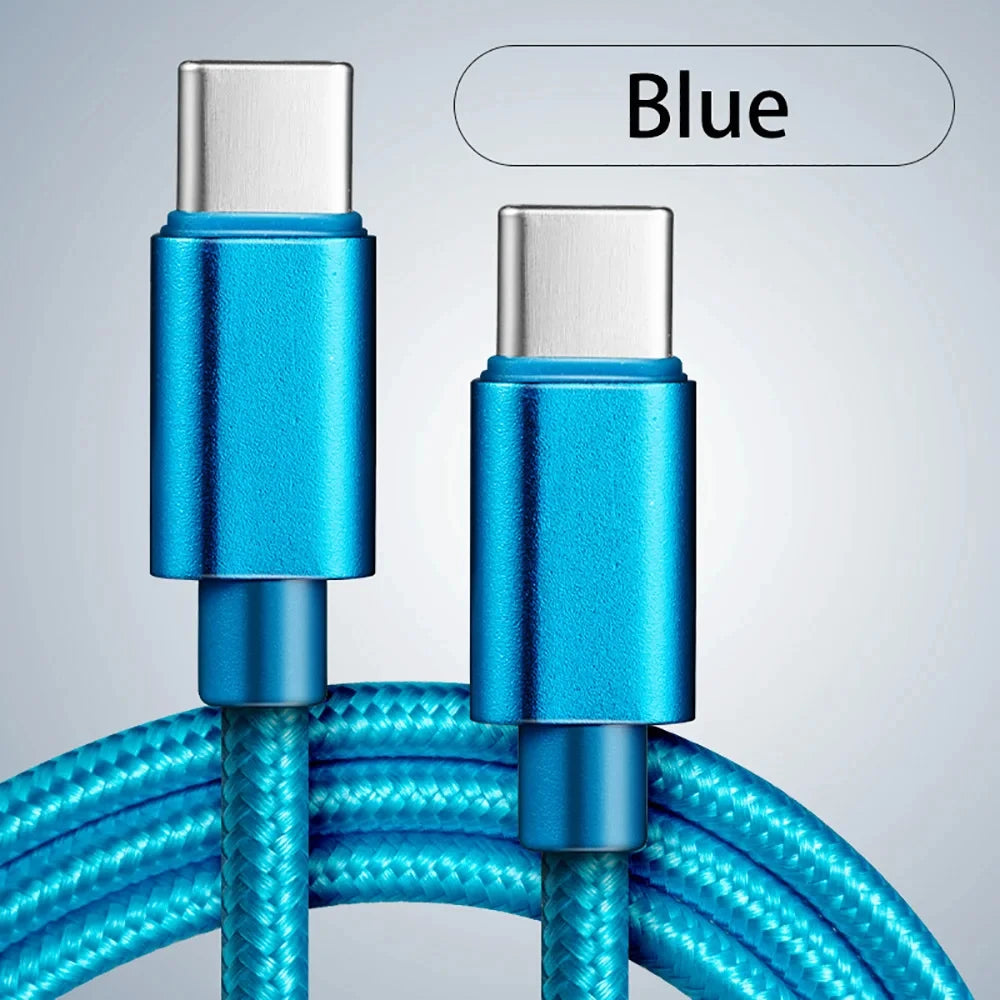 60W Quick Charger Type C To Type C 1M 2M 3M Cables PD Fast Charger Data Cable for iPhone 15 16 17 Pro Max Xiaomi Sunsung Huawei