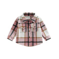 Toddler Baby Boy Girl Plaid Shirt Jacket Outfits Button Down Cardigan Kids Long Sleeve Coat Tops Fall Clothes