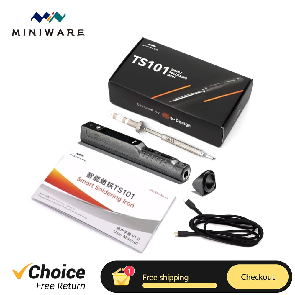 Original MINIWARE TS101 Soldering Iron Portable Adjustable Temperature Digital Solder Station Tip TS-BC2 PD3.1 90W TS100 Upgrade