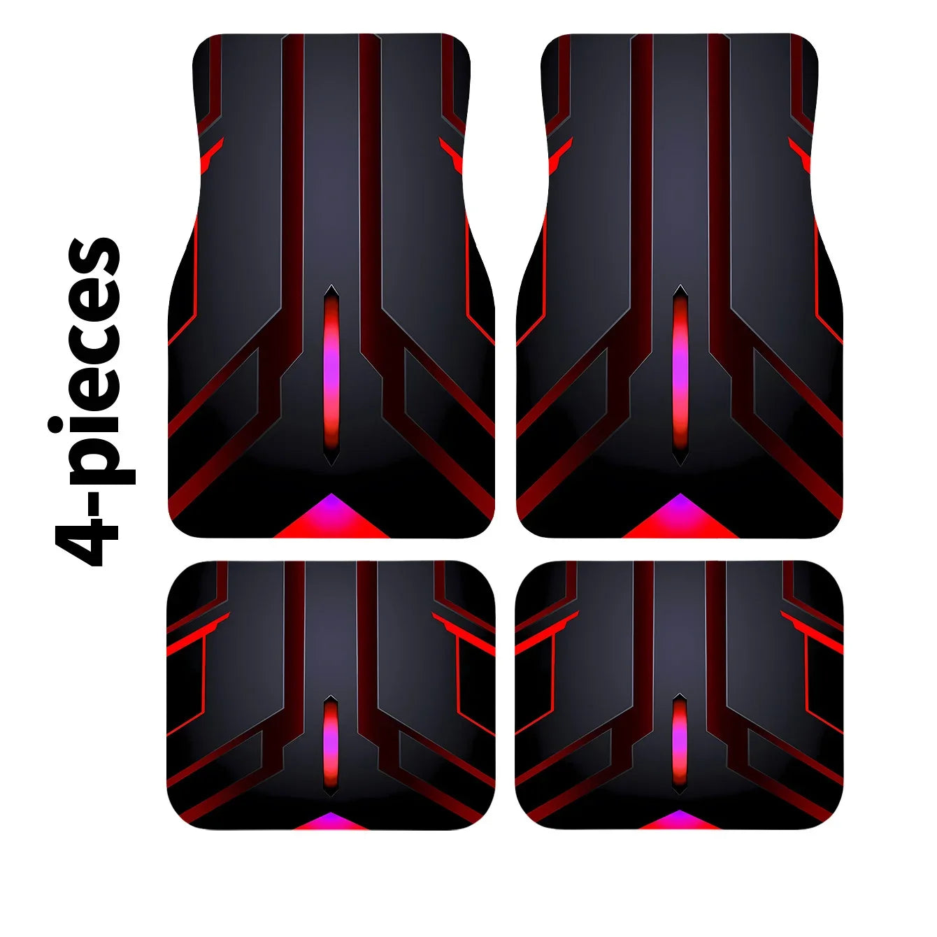 1pc Premium Luminous Geometric Print Car Floor Mats, Front and Rear Carpets, Interior Car Accessory Mats