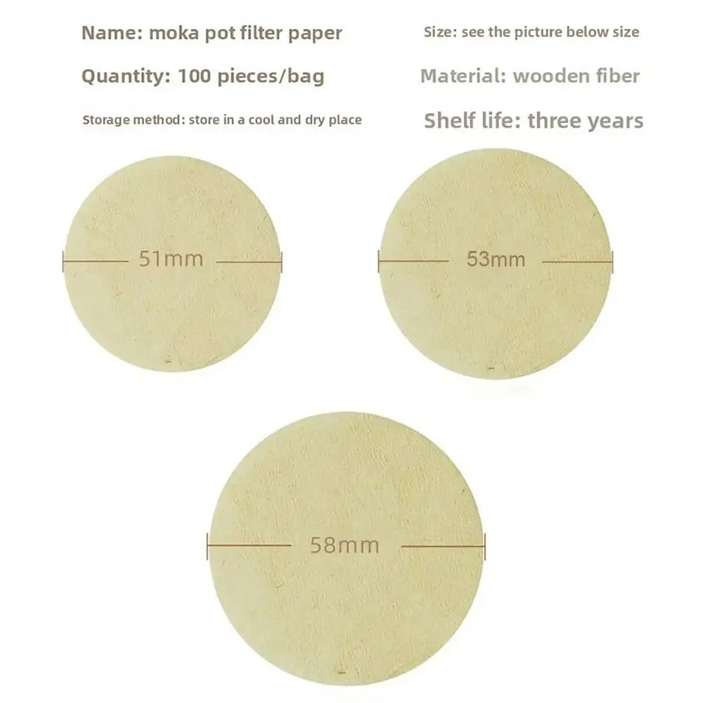 100Pcs 51/53/58mm Coffee Filter Paper Round Universal Water Filter Papers Disposable Espresso Portafilter Accessories