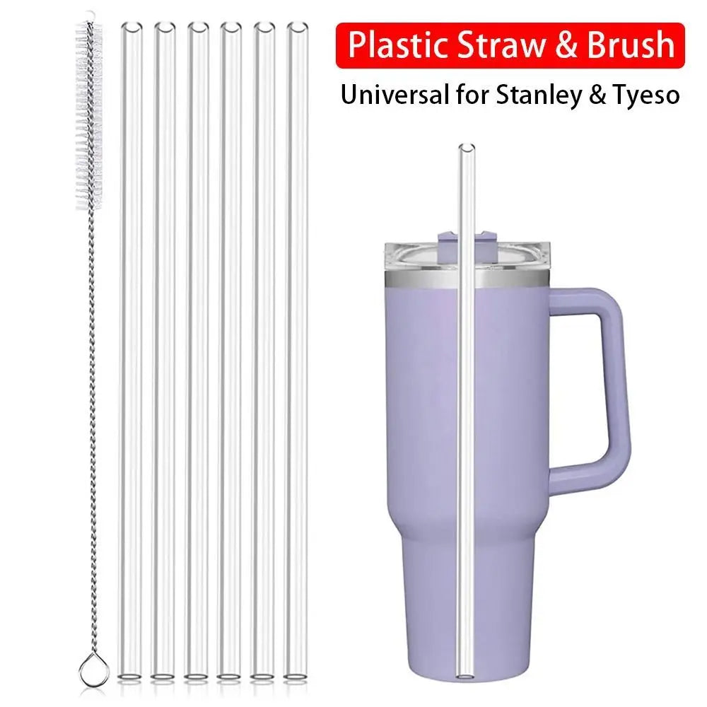 New 9mm Straight Drinking Straws Vacuum Tumbler Themos Cup Bottle Replacement Straw with Brush Suitable for  18-40oz