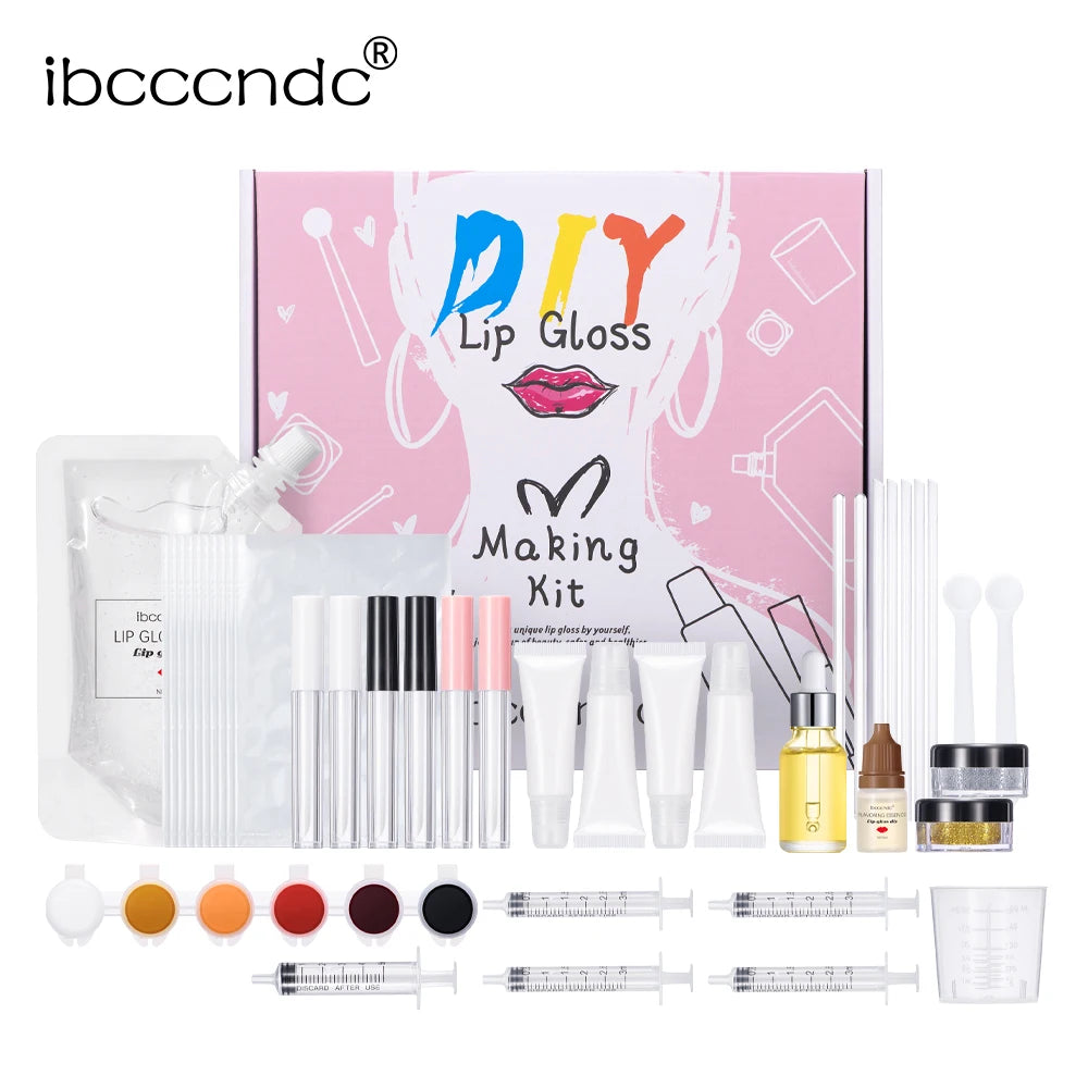 DIY Lip Gloss Making Kit Moisturizing Lip Gloss Base Diy Raw Material Tool Kit Shiny Glitter Lip Tints Glaze Handmade Cosmetic