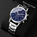Fashion Men Business Quartz Watch Luxury Silvery Strap Wristwatch Reloj Hombre（Without Box）