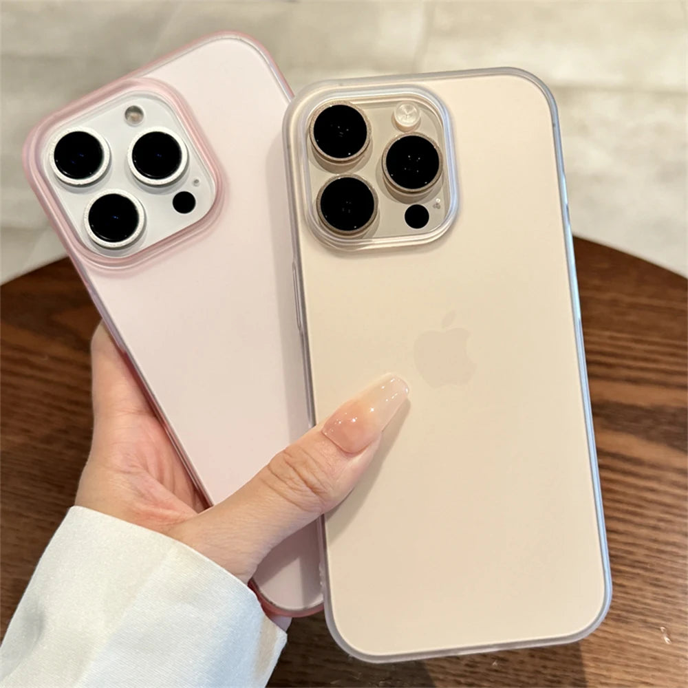 Soft Matte Candy Transparent Phone Case For iPhone 18 17 16 15 14 Pro Max Plus 13 12 11 XR XsMaxShockproof Silicone Bumper Cover