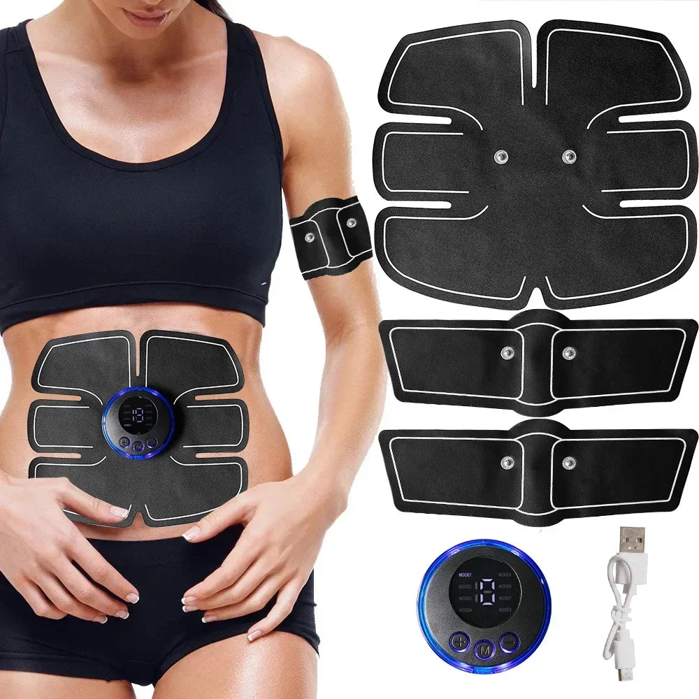 Smart EMS Muscle Stimulator Electric Wireless Abs Fitness Trainer Abdominal Training Weight Loss Stickers Body Slimming Massager