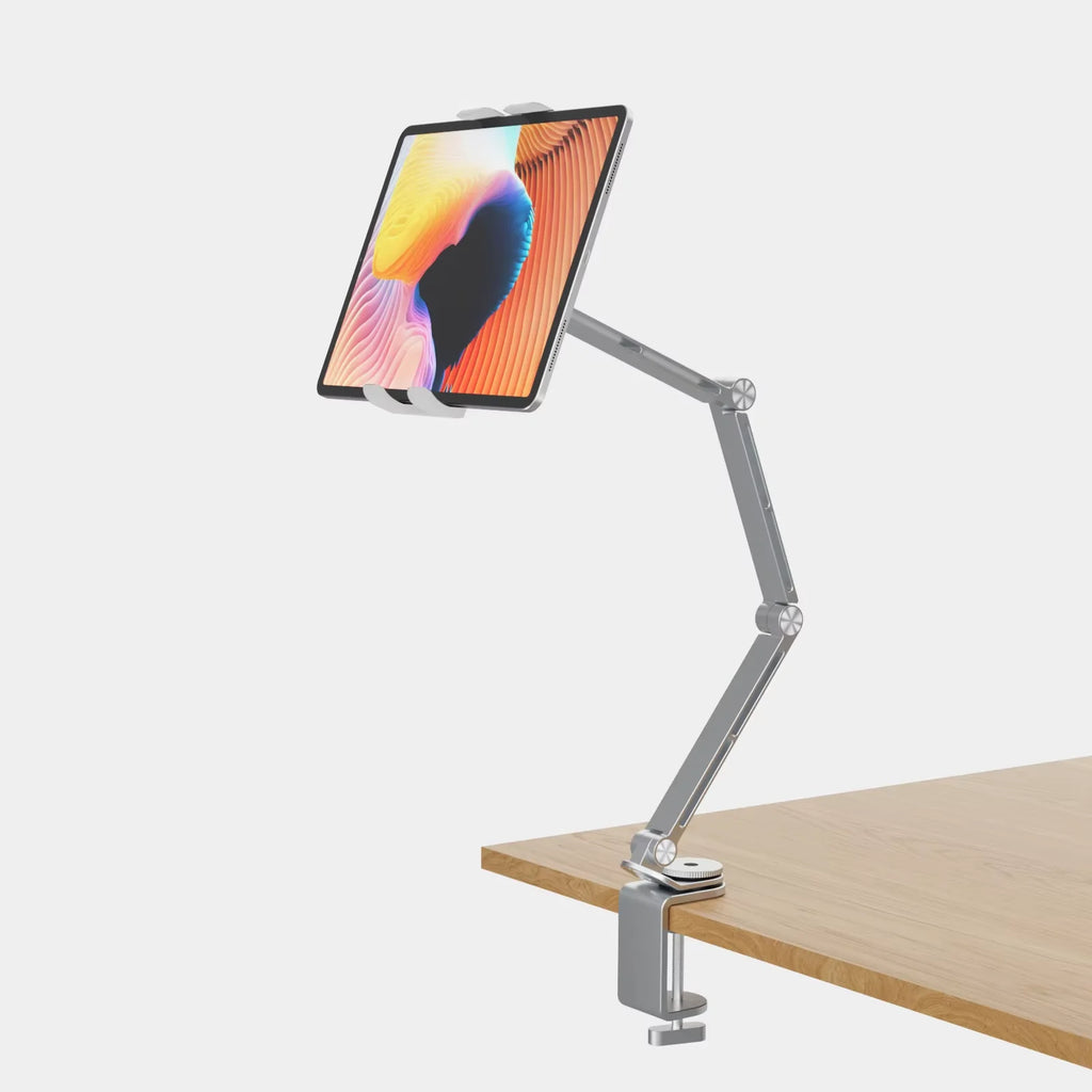 3 Rod Tablet Stand with 360 Rotation and Adjustable Angles Compatible With Tablets Phones and Laptops Portable and Foldable