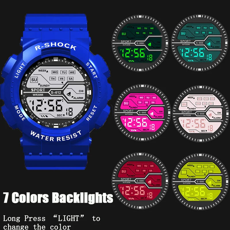 Outdoor Sport Men Watch Multifunction Large Screen LED Electronic Waterproof Luminous Military Digital Wristwatches Reloj Hombre