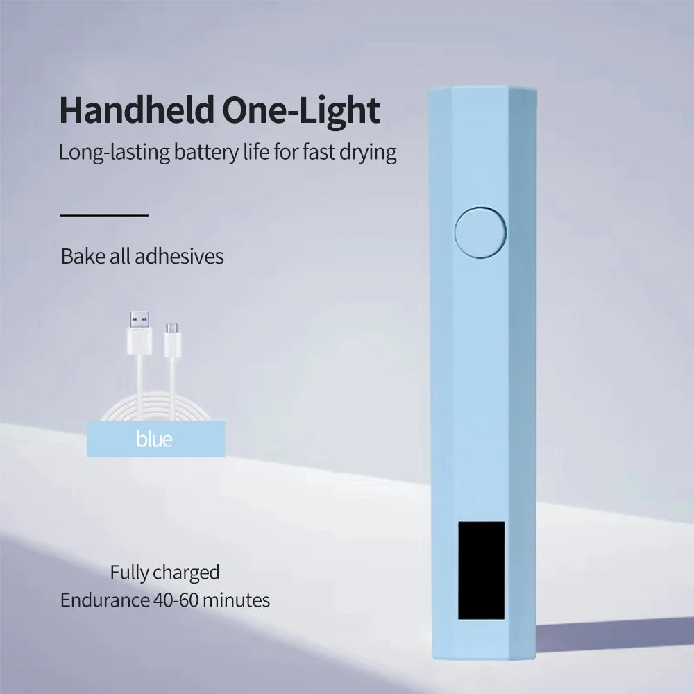 YIKOOLIN Convenient Rechargeable Nail Dryer UV LED Handheld Lamp Fast Curing All Gel Polish Mini Manicure Tool USB Portable Ligh