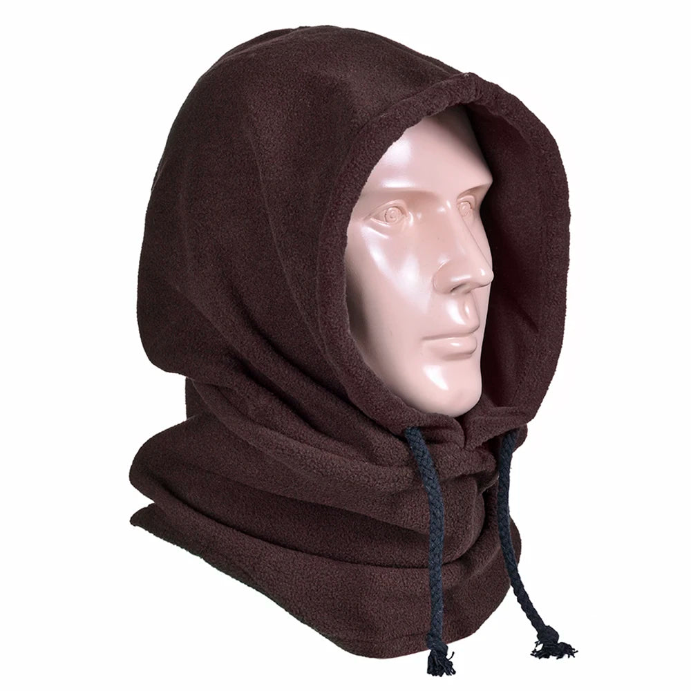 Winter Warm Mask Polar Fleece Winter Sports Cap Face Cover Neck Warmer Adjustable Drawstring for Cycling Skiing Motorcycling