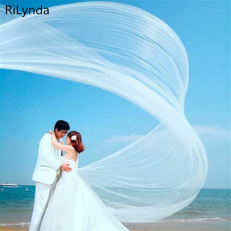 Elegant Bridal Veil with Comb 3 Meter 1 Layer/2 Layer White Ivory Simple Bride Cathedral Veils Wedding Accessories