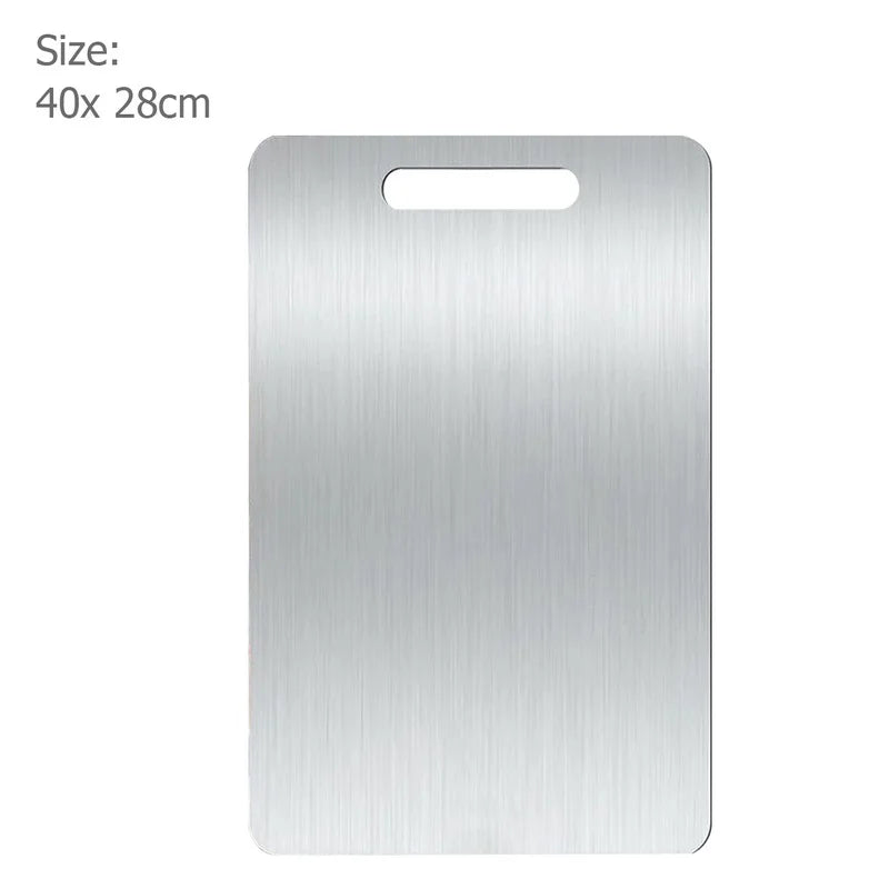 WXCOO Double-sided Cutting Board Kitchen Stainless Steel or Natural Bamboo Chopping Board for Fruit Meat Vegetable Cutting Board