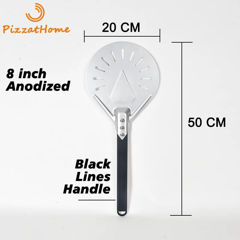 PizzAtHome Long Handle 7/ 8/ 9 Inch Perforated Pizza Turning Peel Pizza Shovel Aluminum Pizza Peel Paddle Small Pizza Tool