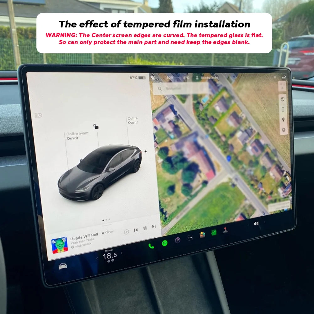 Tempered Glass Film Protector for New Tesla Model Y Launch 2026 Model 3 Highland 2024 Rear Row Center Control Screen Protective