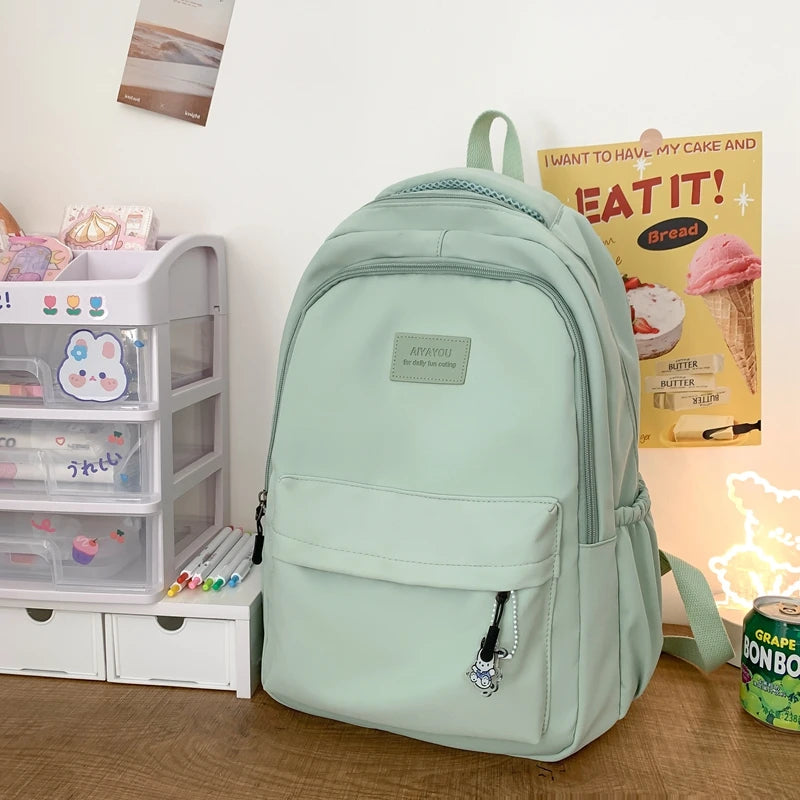 New Female Fashion Men High Capacity Waterproof College Backpack Trendy Women Laptop School Bags Cute Girl Travel Book Bag Cool
