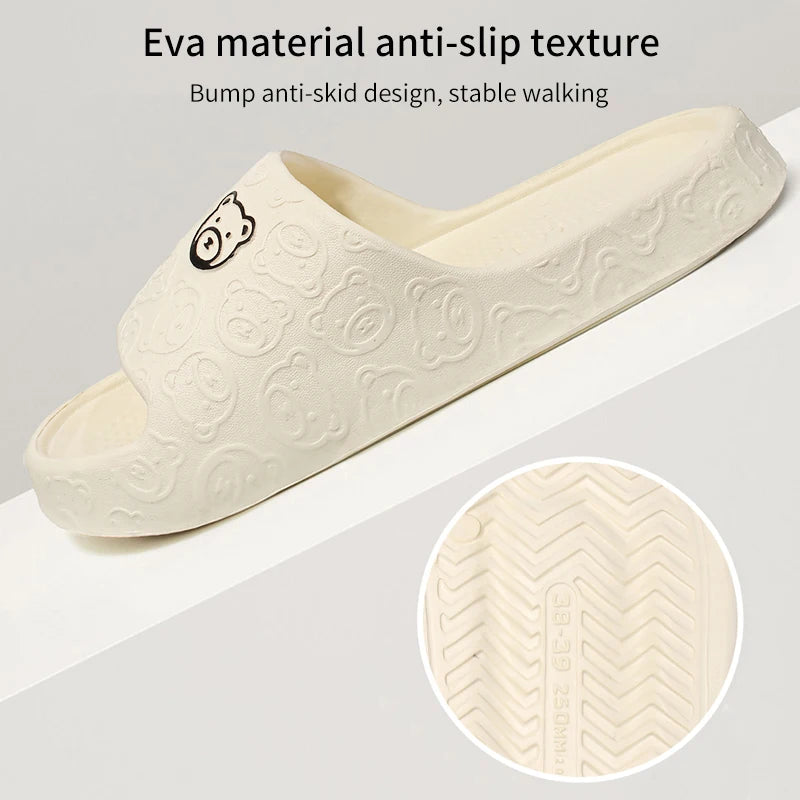 Non-Slip Slippers for Women Outer Wear 2024 New Indoor Home Sandals Female Summer Eva
