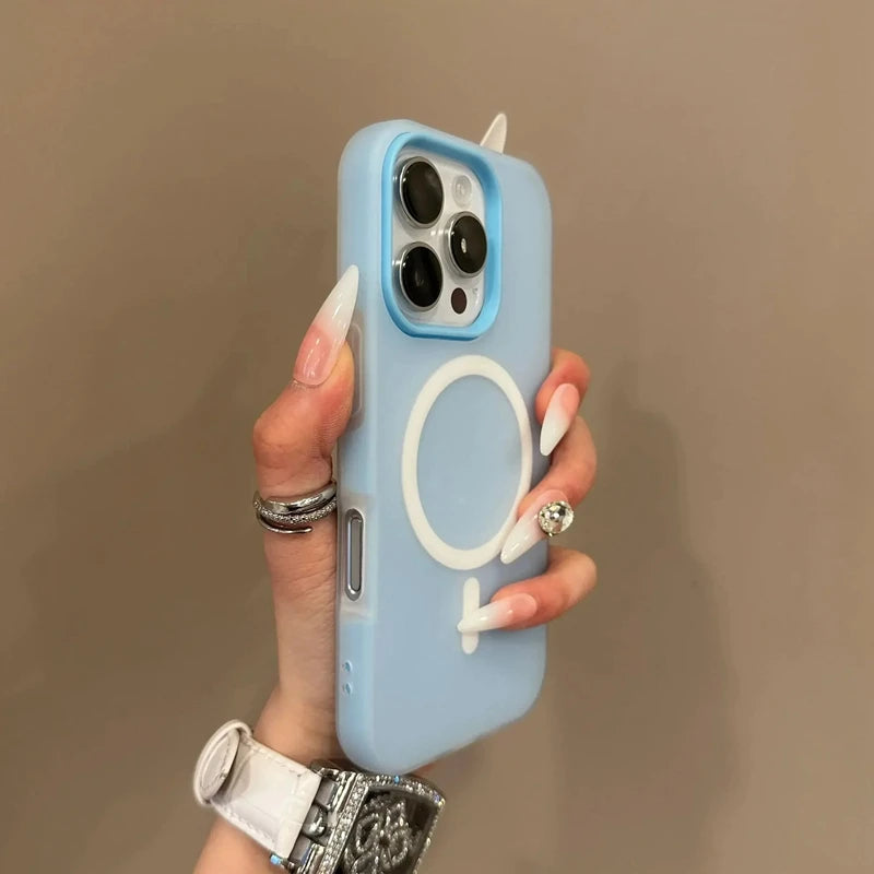 Luxury Candy Wireless Charge Matte Phone Case For iPhone 11 12 13 14 15 16 17 18 Pro Max Plus Air Magnetic Bumper Cover