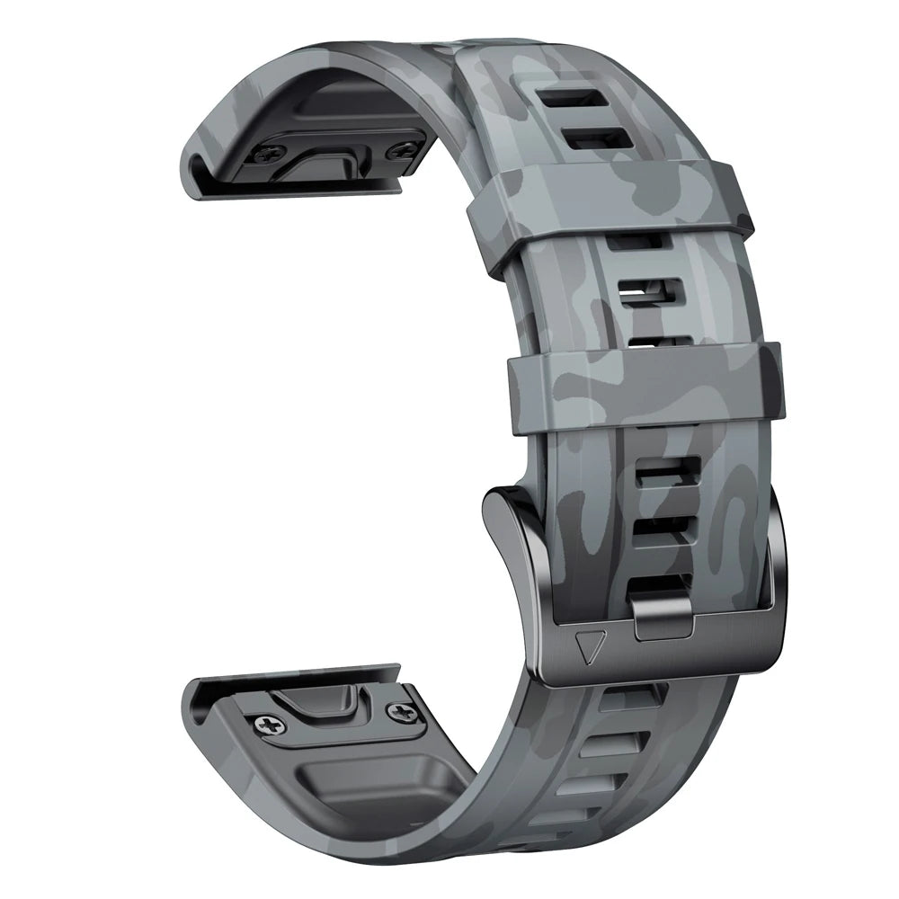 Sports Silicone Camouflage Strap For Garmin Fenix 7 7X Pro Solar Band Epix Pro (Gen 2) 47/51mm 6X Pro Bracelet 22/26mm Watchband