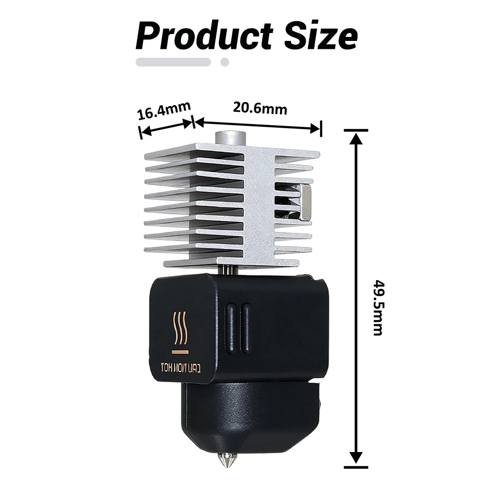 Upgraded Hotend Kit For Bambu Lab A2L/A1/A1 Mini All-in-one Hot End Assembly 0.2/0.4/0.6/0.8mm Hardened Steel Nozzle 3D Printer