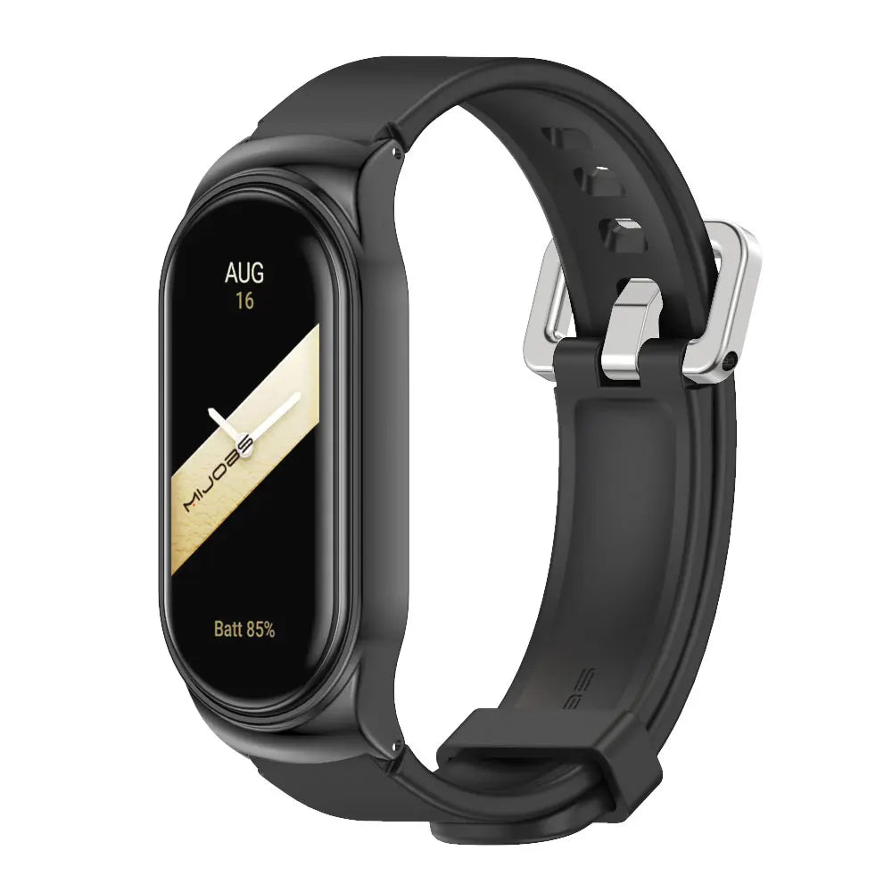 For Mi Band 10 9 8 7 6 5 Strap Silicone Wristband for Mi Band 9 Leather Strap For Mi band 8 Bracelet MiBand Metal Wristbands