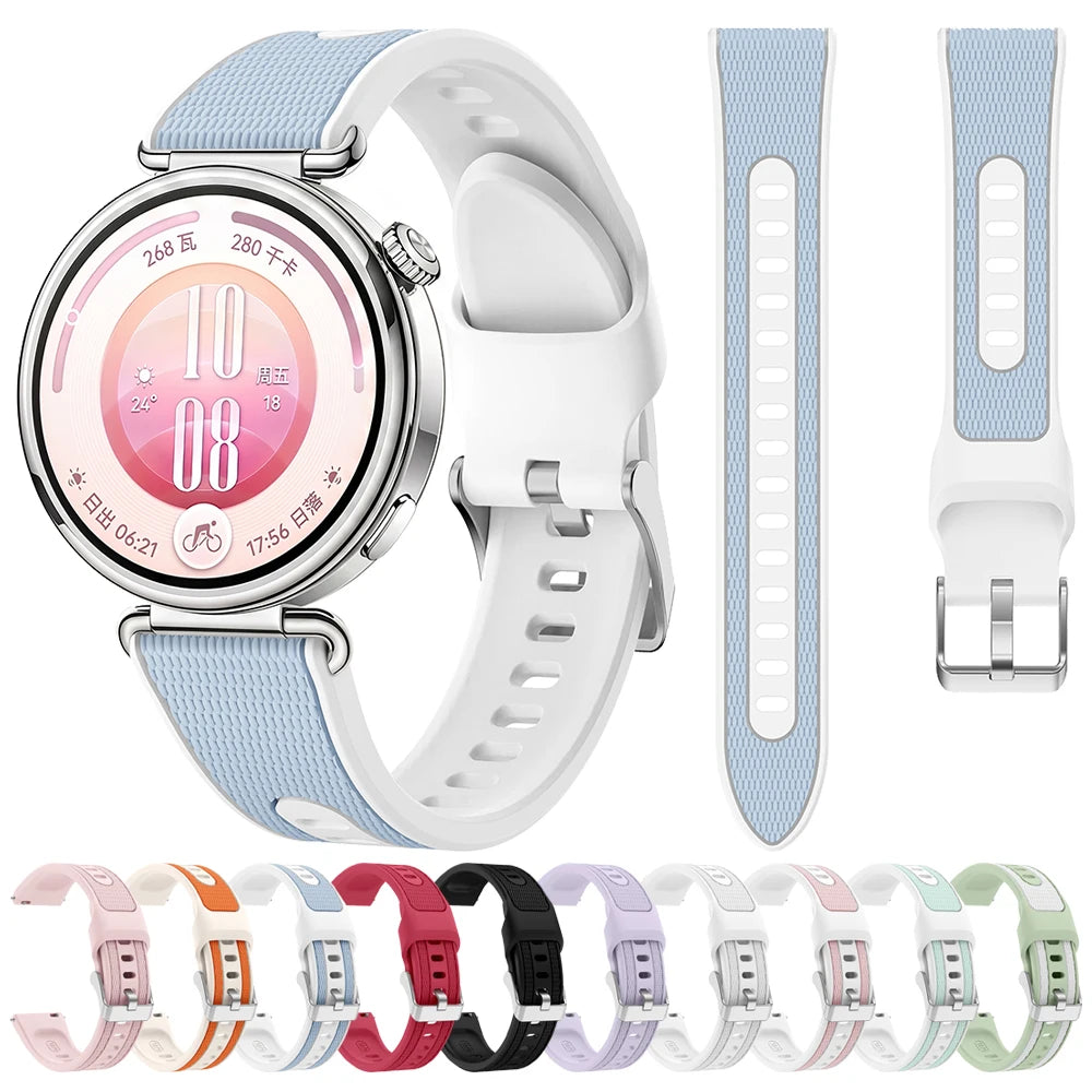 18mm Silicone Sports Strap For Huawei Watch GT 7 6 5 41mm Replacement Band For Garmin Venu 4 41mm 3S 2S Forerunner 265S 255S