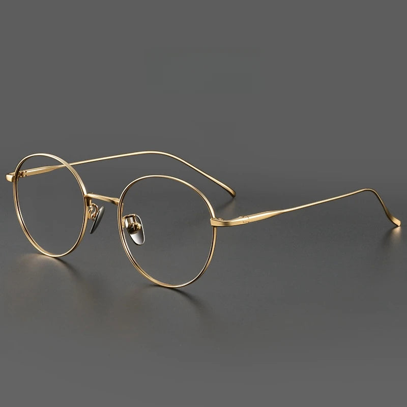 Xbora Fashion Round Optical Prescription Glasses Custom Reading Myopia Multifocal Titanium Alloy Eyewear For Men and Women 1644