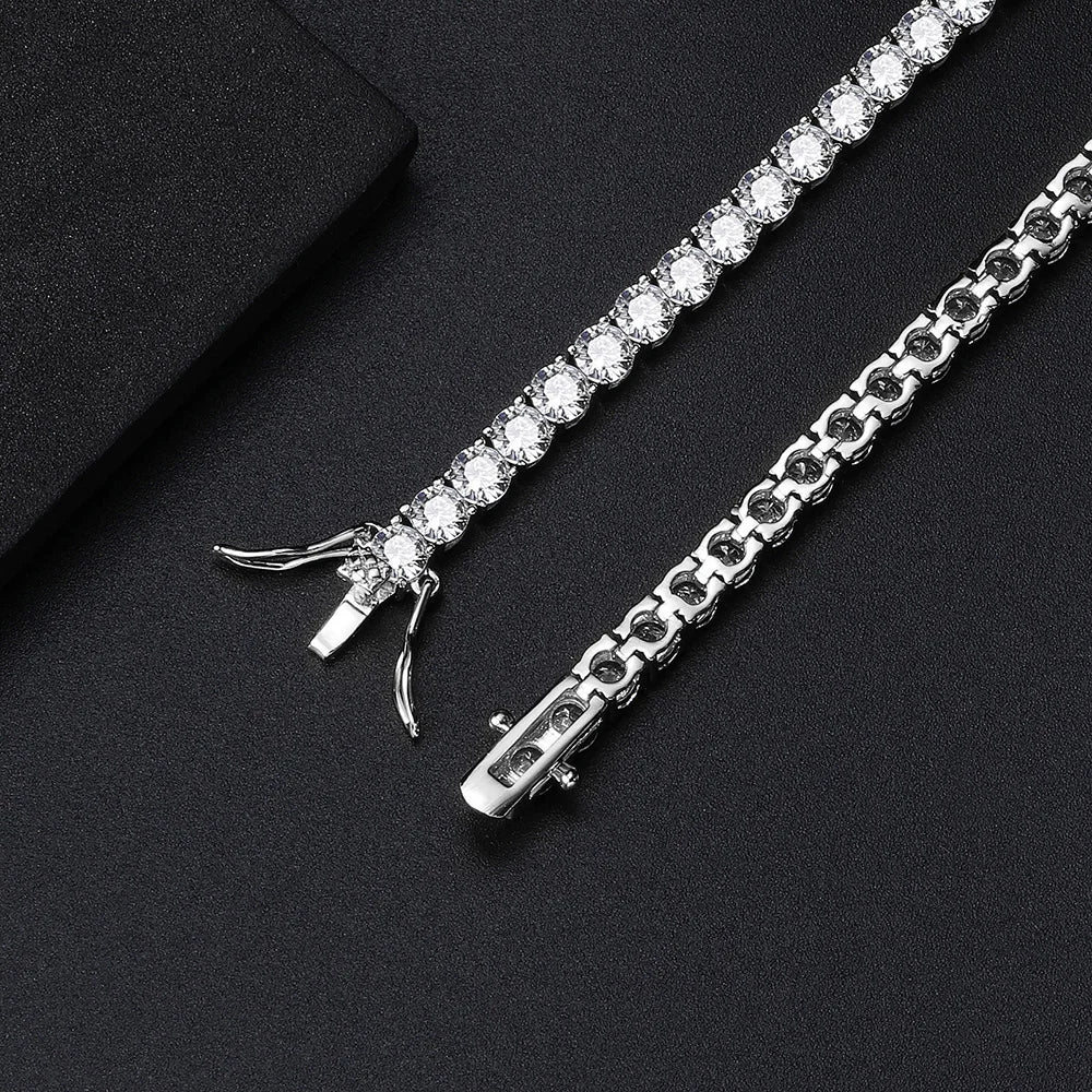 Factory Price D VVS1 Moissanite Tennis Bracelet 925 Sterling Silver Single Row Classics with GRA Bracelets for Women Man Jewelry