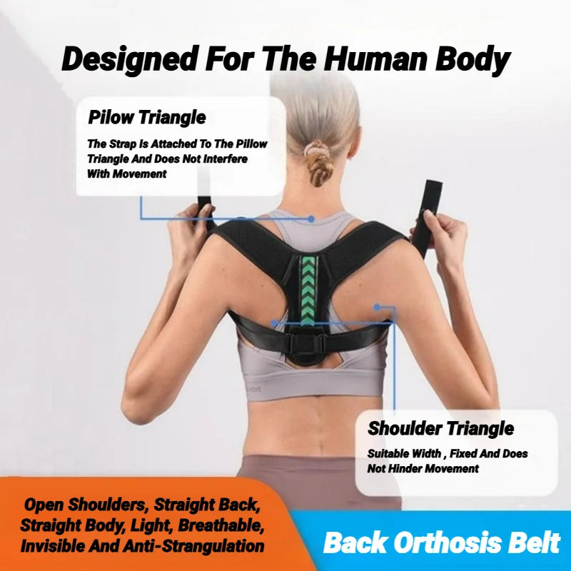 Adjustable Breathable Back Posture Corrector Home Office Man Woman Shoulder Support Correction Belt Repair Straight Hunchback