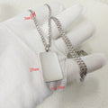 New10 pcs mirror polished bar shaped nameplate pendant necklacestainless steel personalized DIY custom name logo pendant necklac