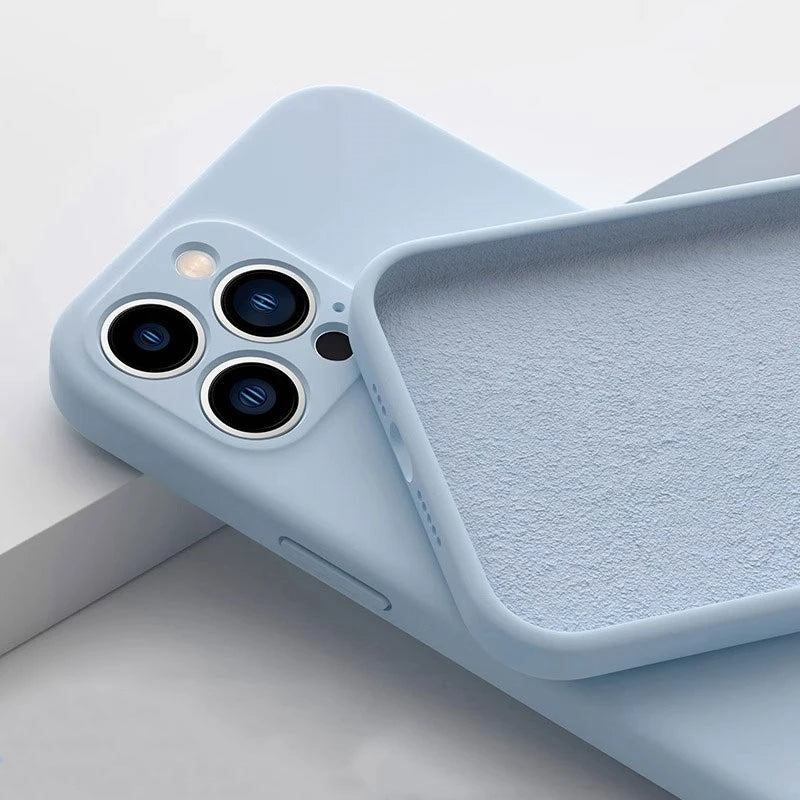 Luxury Original Liquid Silicone Phone Case For iPhone 11 12 13 14 15 16 17 18 Pro Max Air Plus Soft Bumper Back Cases Cover