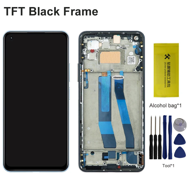 AMOLED Screen for Xiaomi 11 Lite 5G NE LCD Display Screen Touch Panel Digitizer Assembly for Mi 11 Lite 5G NE 2109119DG 2107119D