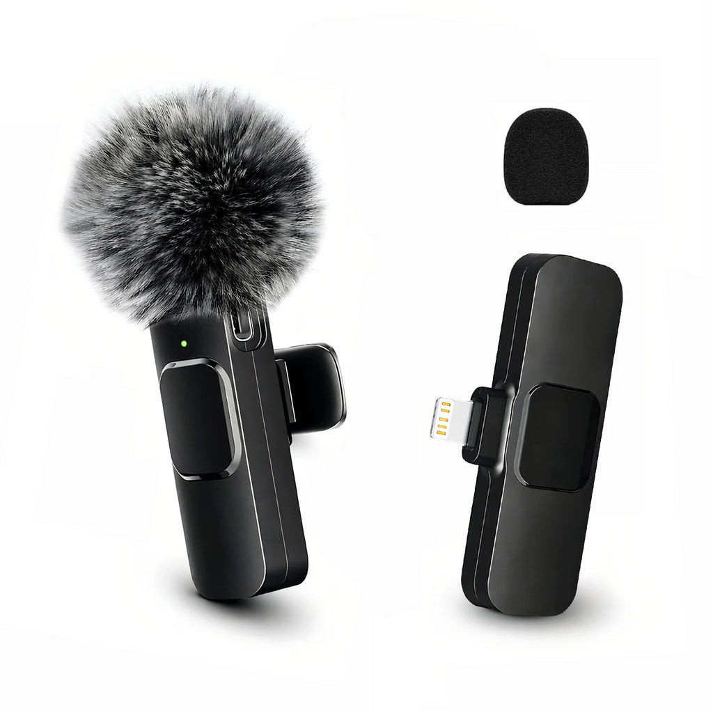 Wireless Lapel Microphone, Lightning Connector, mini Clip Microphone, Suitable for Live Streaming, Vlogs, Interviews.