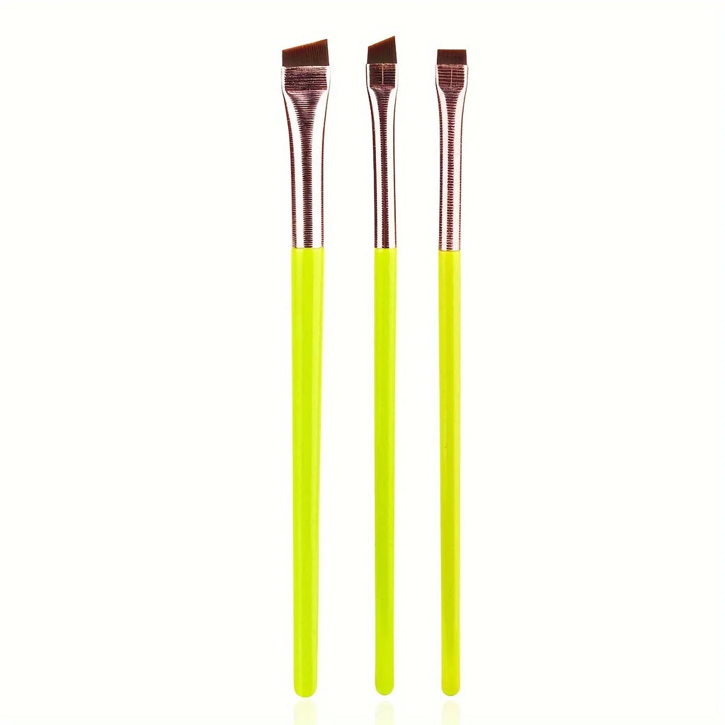 3pcs Makeup Brush Set, Blade Eyeliner Brush Fine Oblique Head Eyebrow Brush Outline Eyeliner Ultra-Thin Eye Shadow Brush Makeup