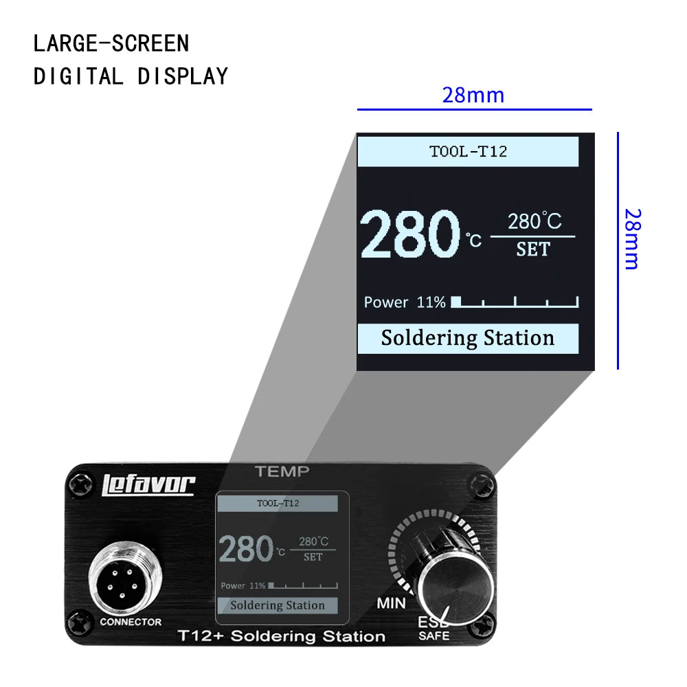 T12 75W Digital Soldering Iron StationTips Welding Rework Station  temperature adjustable control  microcontroller