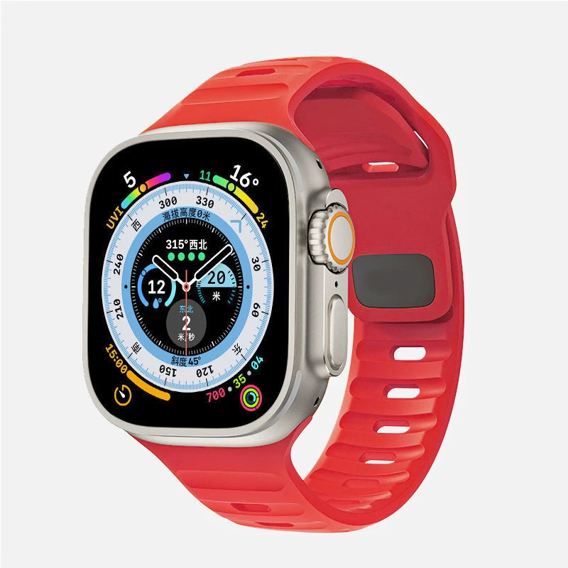 Strap For Apple Watch Band 49mm 44mm 45mm 41mm 40mm 42mm 38mm Soft Silicone sport Bracelet iwatch Serise 8 7 SE 6 5 9 Ultra 49mm