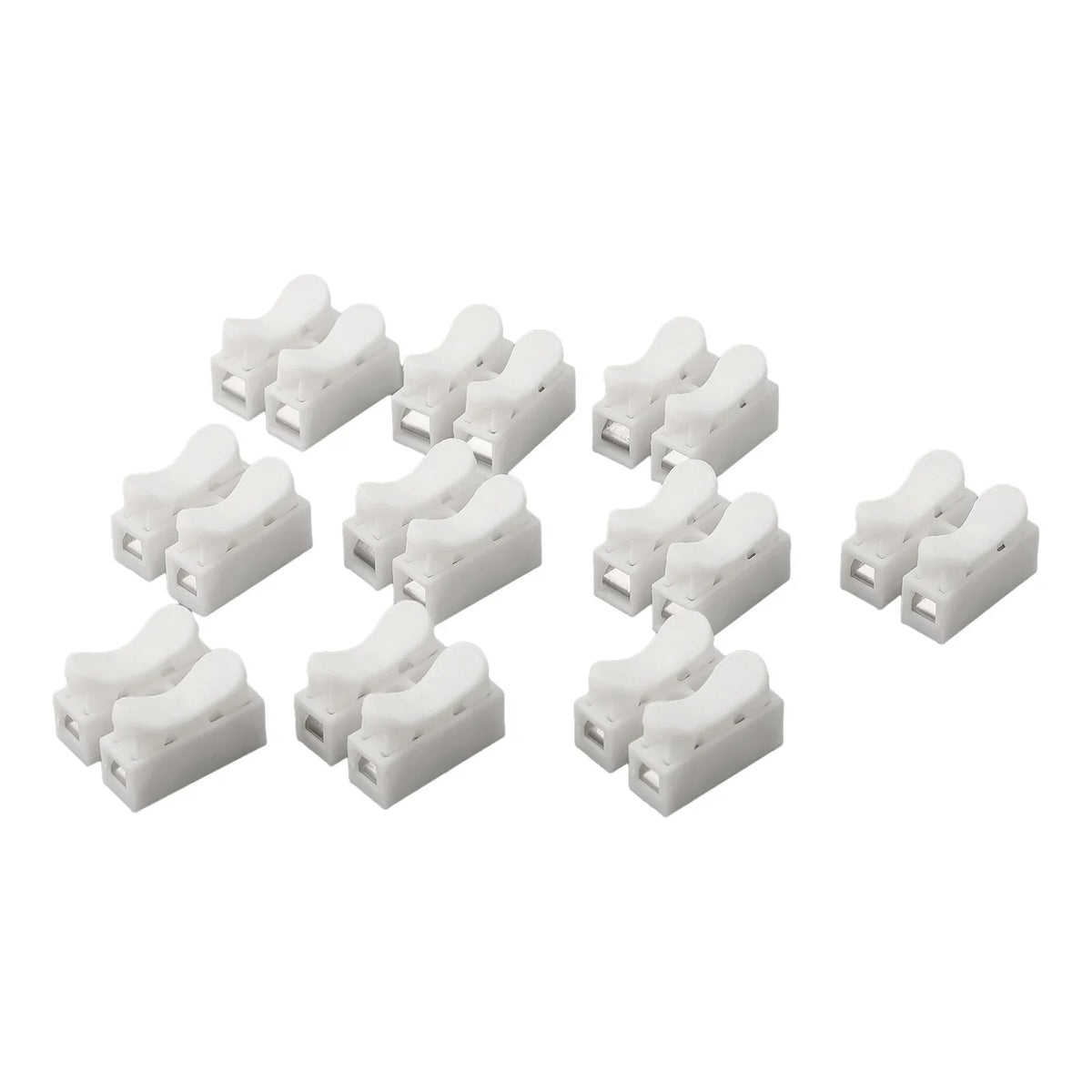 10 Pack CH2 Spring Terminal Block Connectors For LED Strips Fast Wire Connection No Screws Required 2-Pin DIN Type