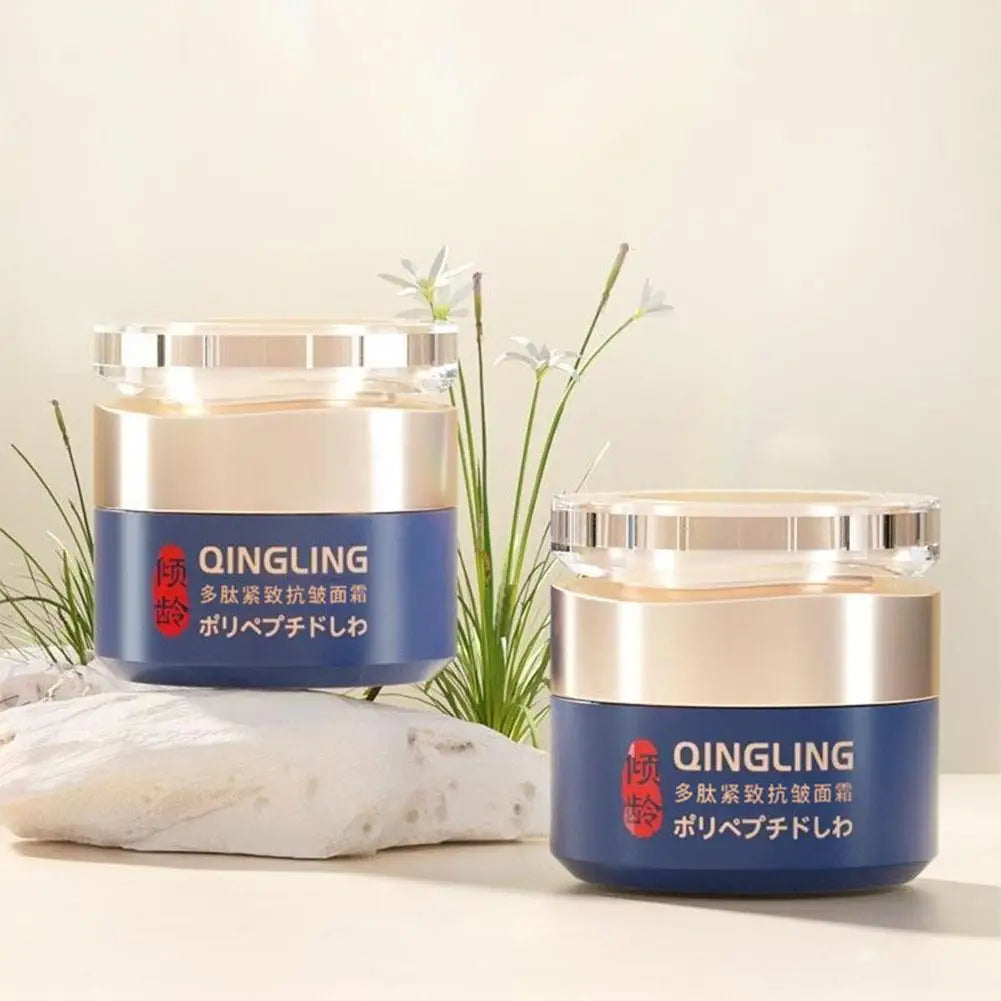QINGLING Anti Wrinkle Face Cream Polypeptide Firms Skin Texture & Lightens Fine Lines Rejuvenating Repair For Morning Night