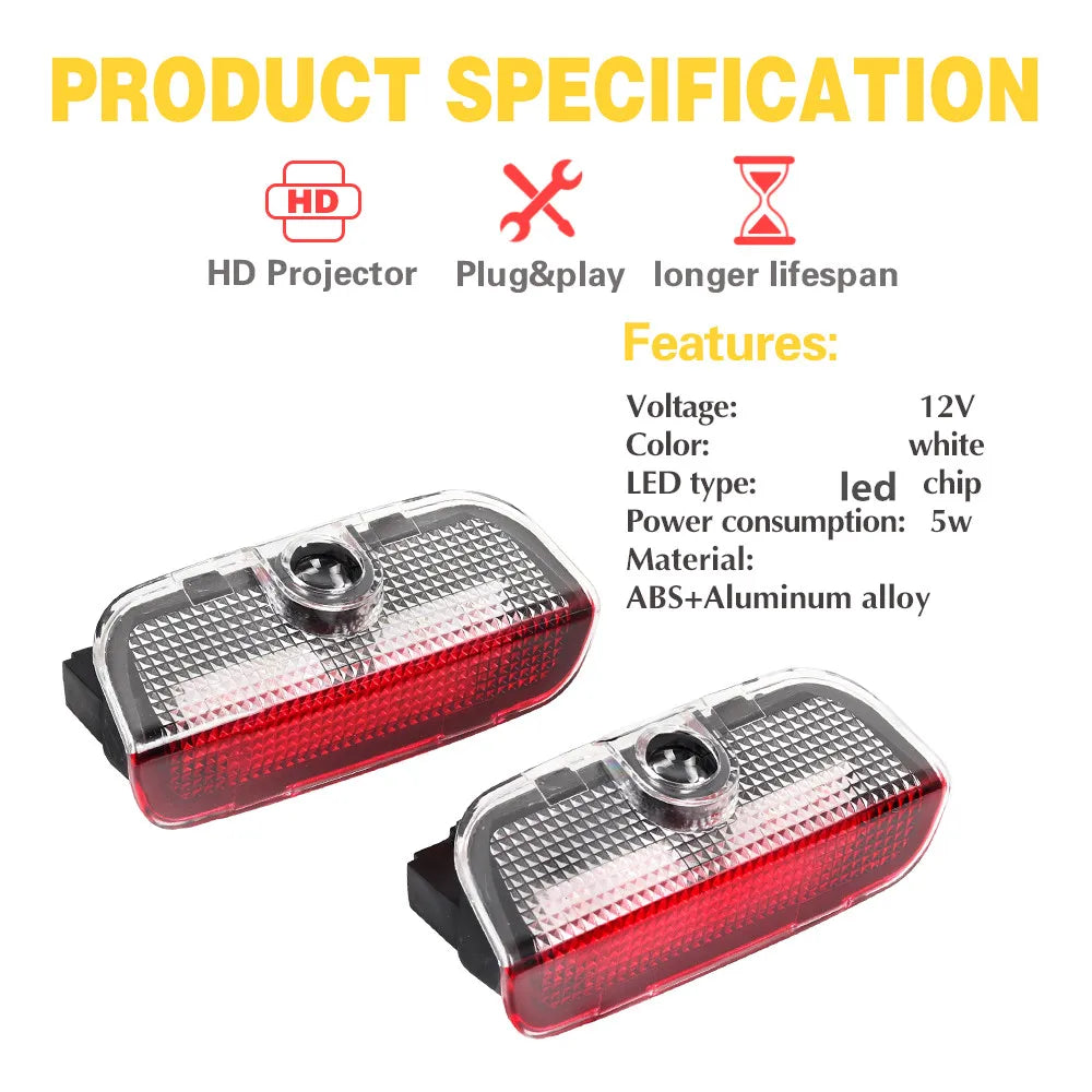 LED Car Door Interior Welcome Warning Light For VW Tiguan MK1 MK2 1 2 Scirocco MK3 Touran 5T1 Teramont T-ROC Arteon CC Sharan 7N