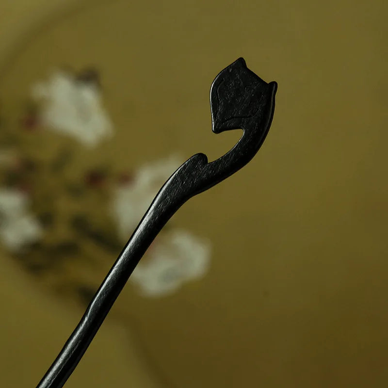 Antique Style Imitation Ebony Hairpin Plain Hairpin Simple Style Retro Hanfu Qipao Accessories for Women