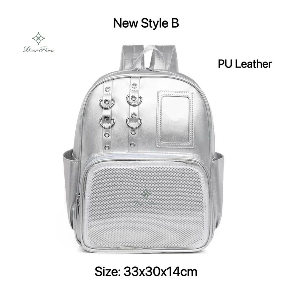 Y2K Cute Mini Backpack Women Kawaii Ita Bag Sweet Girl Transparent Rucksack DIY Personality Display Knapsack Lolita Shoulder Bag