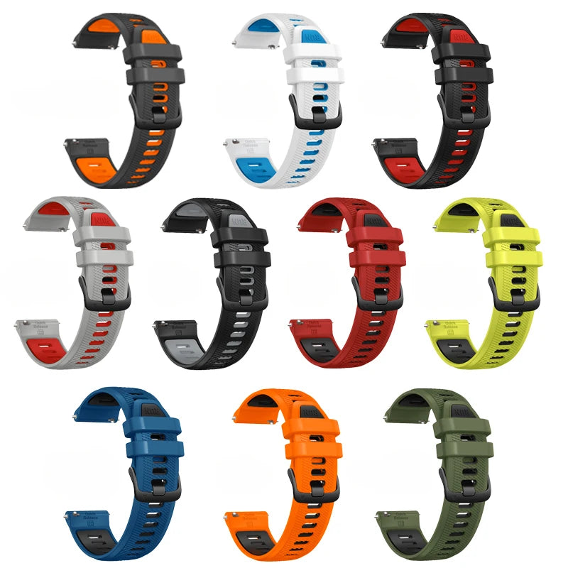 22mm Official Strap For Garmin Forerunner 265 745 255 Music Watchband Bracelet Vivoactive 4 Venu 2 3 Silicone Bands Replacement