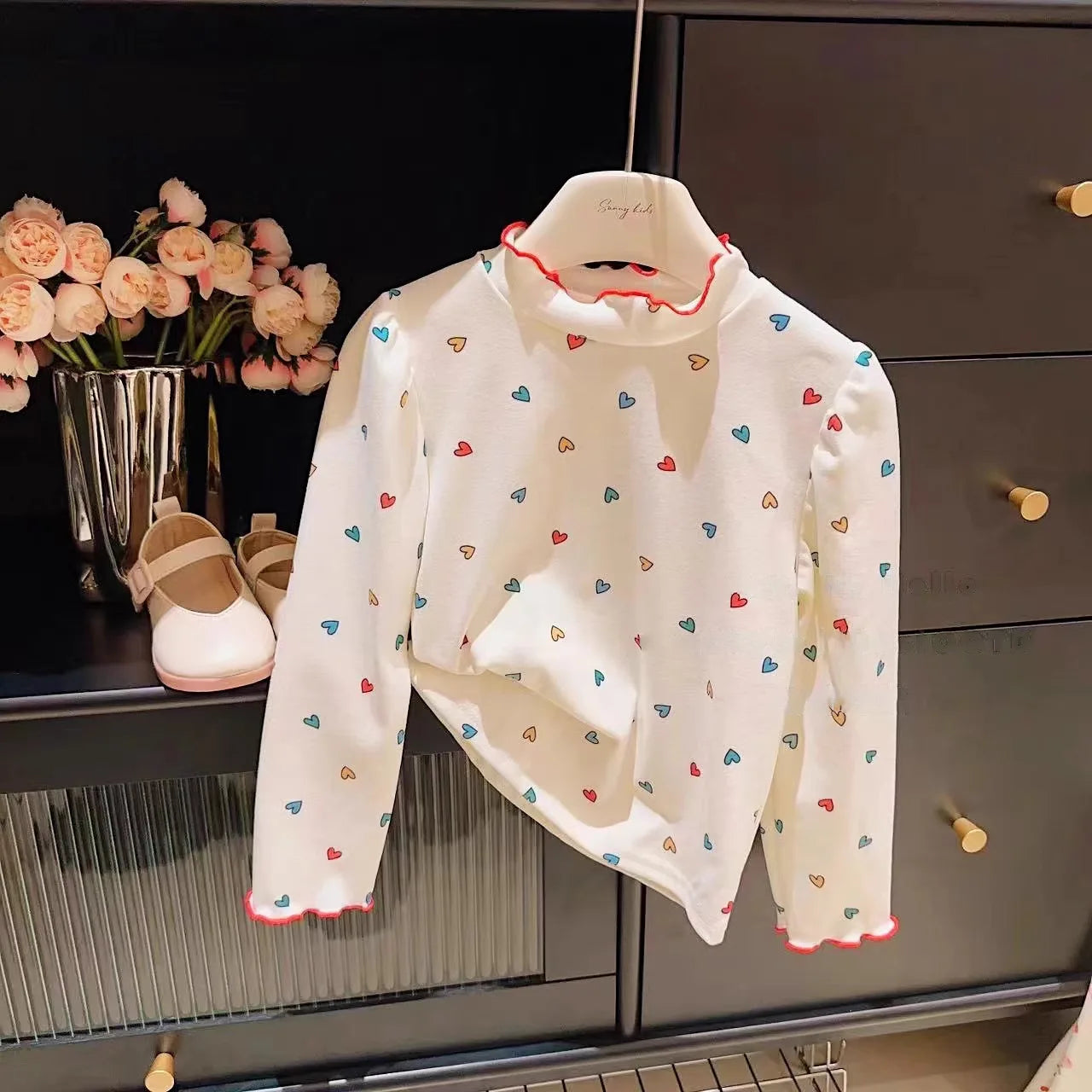 Kids Girls Full Print Bottoming Shirt Spring Autumn Baby Clothing 1-10Years Old New Fashion Casual Long-sleeved Warm Tops Winter